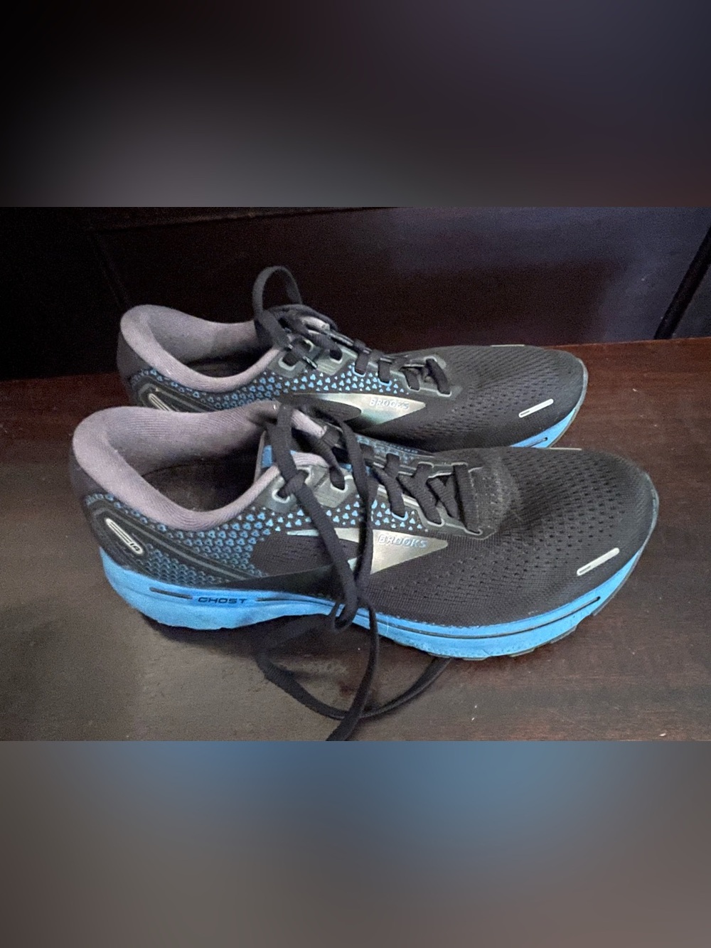 Brooks Running Shoes in Black and White with Silver Logo